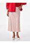 Slim Fit Viscose Polka Dot Patterned Fish Cut Satin Midi Skirt - 4