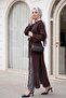 Hakim Collar Deep Slit Belted Long Modal Tunic - Plum - 5