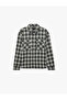 Comfortable Fit Plaid Patterned Long Sleeve Lumberjack Shirt with Covered Pockets - 6
