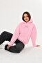 Women's Oversize Sweatshirt Hoodie Active & Refined 3D Printed Pink – Hooded, 3 Thread Fleece, with Pockets - 3