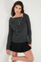 Premium Regular Fit Boat Neck Button Detailed Sweater Women's Sweater 680Kz002563 - 4