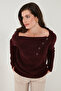 Premium Regular Fit Boat Neck Button Detailed Sweater Women's Sweater 680Kz002563 - 5