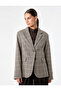 Regular Fit Long Sleeve Classic Collar Pocketed Buttoned Plaid Blazer Jacket - 2