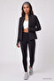 Anthracite Zippered Mock Neck Basic Comfortable Fit Women's Running Jacket - 97310 - 3