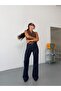 Women's High Waist Spanish Flare Jeans with Front Patch Pockets - 6