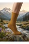 Women's Socket Seamless Wool Socks Fo 8003 Mustard 58% Recyclable Wool Blend, Toe Seamless, Warm and Soft Winter Socks - 2