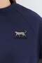 3 Thread Leopard Embroidered Raglan Sleeve Oversize Sweatshirt - 4