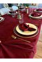 Pearl Velvet Textured Tablecloth Burgundy (Napkins Not Included) - 2