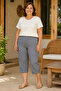 Patterned Combed Cotton Below Knee Large Size Maternity Women's Capri