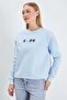 3 Thread Teddy Bear Embroidered Oversize Sweatshirt with Stopper - 3