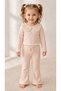 Baby Girl 100% Cotton Powder Jacquard 2-Piece Set Scallop Collar Blouse Spanish Flare Pants