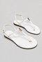 Women's White Daily Sandals with Gold Detail on the Toe, Size 35-42