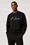 Logo Crew Neck Organic Cotton Men's Sweat K10k108603 Beh Black
