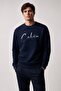 Logo Crew Neck 100% Organic Cotton Men's Sweat K10k108603 Beh Black - 4