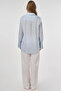 Stripe Pattern Lyocell Tunic Ice Blue - 4