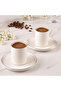 Hazel Platinum 4 Piece Turkish Coffee Cup Set for 2 People 90 ml