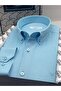 Slim Fit Long Sleeve Cotton Gift Boxed Easy-Iron Men's Shirt Fs-002225 - Turquoise - 3