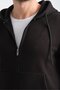 Black Men's Winter Tracksuit Set Thermosoft Technology Lamb-Like Interior Regular Fit Minimal Logo Hooded - 3