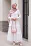 Tied Front Scalloped Skirt Set -White - 5