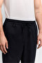 Men's Navy Blue Elastic Waist Lace-Up Easy-Iron Relaxed Fit Jogger Pants A62Y3041 - 2