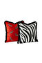 Zebra Patterned Fringed Throw Pillow Cover -Orange - 7