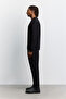 Men's Black Crew Neck Tafting Embroidery Printed Interlock Sweatshirt A62Y1273 - 4