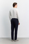 Men's Navy Blue Side Elasticated Ribbed Elastane Slim Fit Trousers A62Y3080 - 6