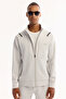 Men's Light Gray Stand Collar Zippered Bi-Stretch Technical Fabric Regular Fit Sweatshirt A52Y1335 - 5