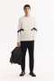 Men's Ecru Crew Neck Cotton Bi-Stretch Printed Regular Fit Sweatshirt A52Y1296 - 6