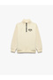 Printed Zippered Long Sleeve High Neck Sweatshirt - 5