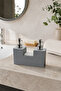 500 ml Double Chamber Gray Liquid Soap Dispenser, Detergent Dispenser and Sponge Holder - 2