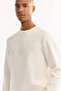 Men's Black Crew Neck Cotton Bi-Stretch Printed Regular Fit Sweatshirt A52Y1215 - 2