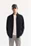 Men's Black Buttoned Collar Soft Touch Oversize Oversize Fit Shirt A52Y2023