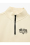Printed Zippered Long Sleeve High Neck Sweatshirt - 7