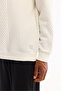 Men's Ecru Crew Neck Textured Elastane Regular Fit Sweatshirt A52Y1220 - 5