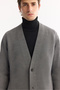 Men's Grey Shawl Collar Buttoned Wool Blend Regular Fit Cardigan A52Y5049 - 5