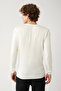 Men's White Crew Neck Non-Pilling Knitwear Sweater E 005000 - 3