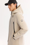 Men's Beige Hooded Functional Dual-Use Water-Repellent Windproof Regular Fit Seasonal Coat - 7