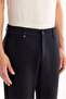 Men's Dark Navy Blue Easy-Iron Slim Fit Trousers with Elastic Sides A52Y3040 - 6