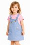 Baby Girl Bee Embroidered Denim Look Gilet Dress + Basic Cotton T-Shirt 2-Piece Set 6-9-12-18-24 Months