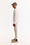 Men's Ecru Crew Neck Striped Elastane Regular Fit Sweatshirt A52Y1218 - 3