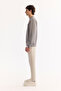 Men's Gray Crew Neck Cotton Bi-Stretch Basic Regular Fit Sweatshirt A52Y1328 - 3