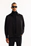 Men's Black Classic Collar Jersey Comfort Fit Shirt Jacket A52Y2043 - 5