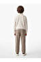 Pique Fabric Barrel Cut School Sweatpants with Pockets and Tie Waist - 3