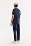 Men's Navy Blue Crew Neck Soft Touch Basic Regular Fit T-Shirt B001171 - 4