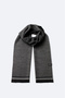 Men's Black Viscose Blended Tasseled Patterned Shawl A42Y9409