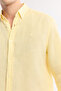 Men's Yellow Button down Collar 100% Linen Comfort Fit Shirt B002191 - 2