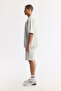 Men's Stone Crew Neck Printed Bi-Stretch 2 Thread Oversize Fit T-Shirt A51Y1082 - 3