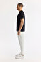 Men's Black Crew Neck Printed Bi-Stretch Interlock Regular Fit T-Shirt A51Y1131 - 3