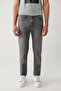 Men's Gray Antique Washed Flexible Jean Trousers B 003508 - 3